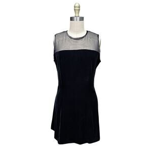 Vtg Jeffrey and Dara Velvet & Mesh Sleeveless Stretch Short Prom Party Dress 14